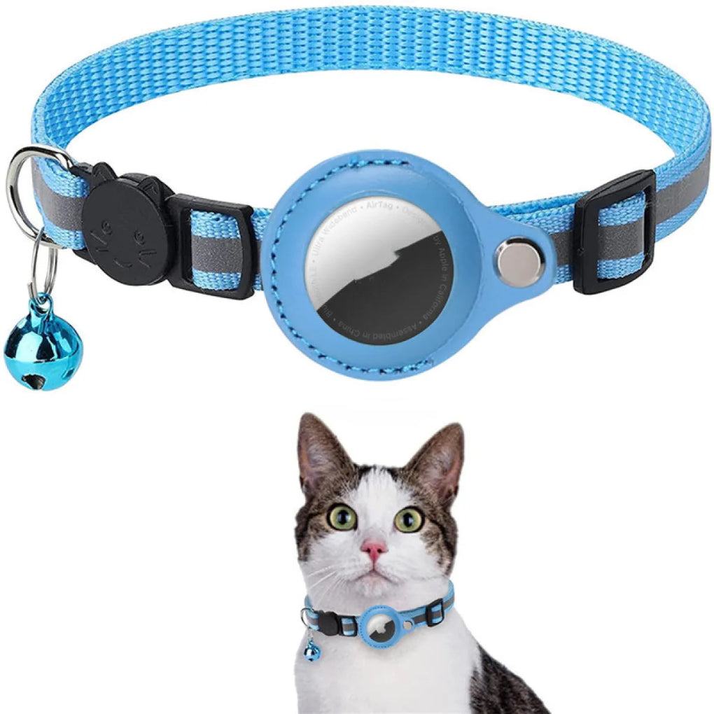 Reflective Nylon Pet Collar with AirTag Holder