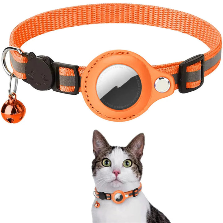 Reflective Nylon Pet Collar with AirTag Holder