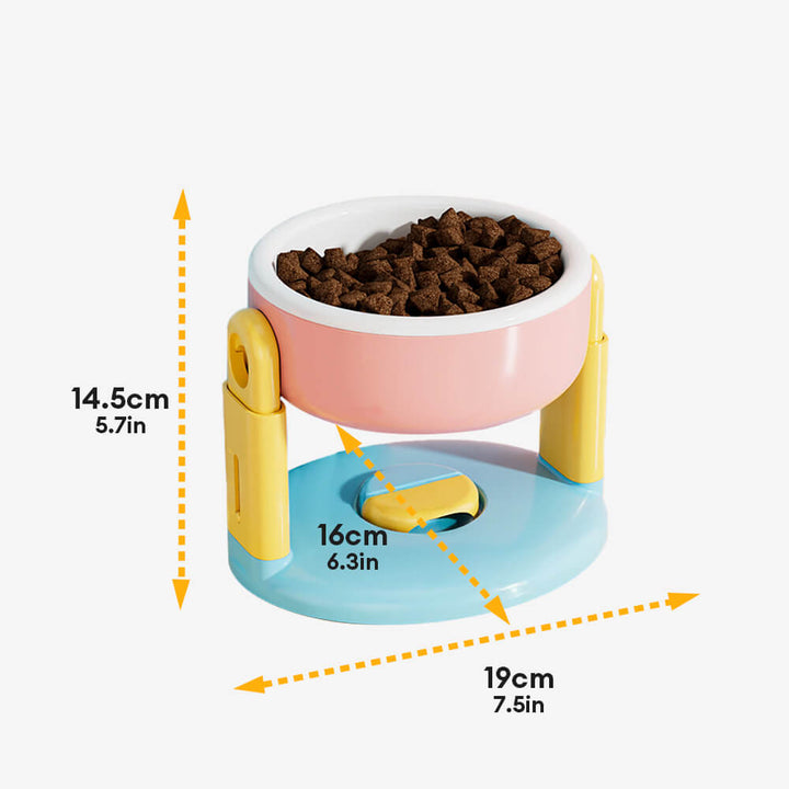 Neck Protection Adjustable Raised Pet Bowl with Anti-Slip Suction Base