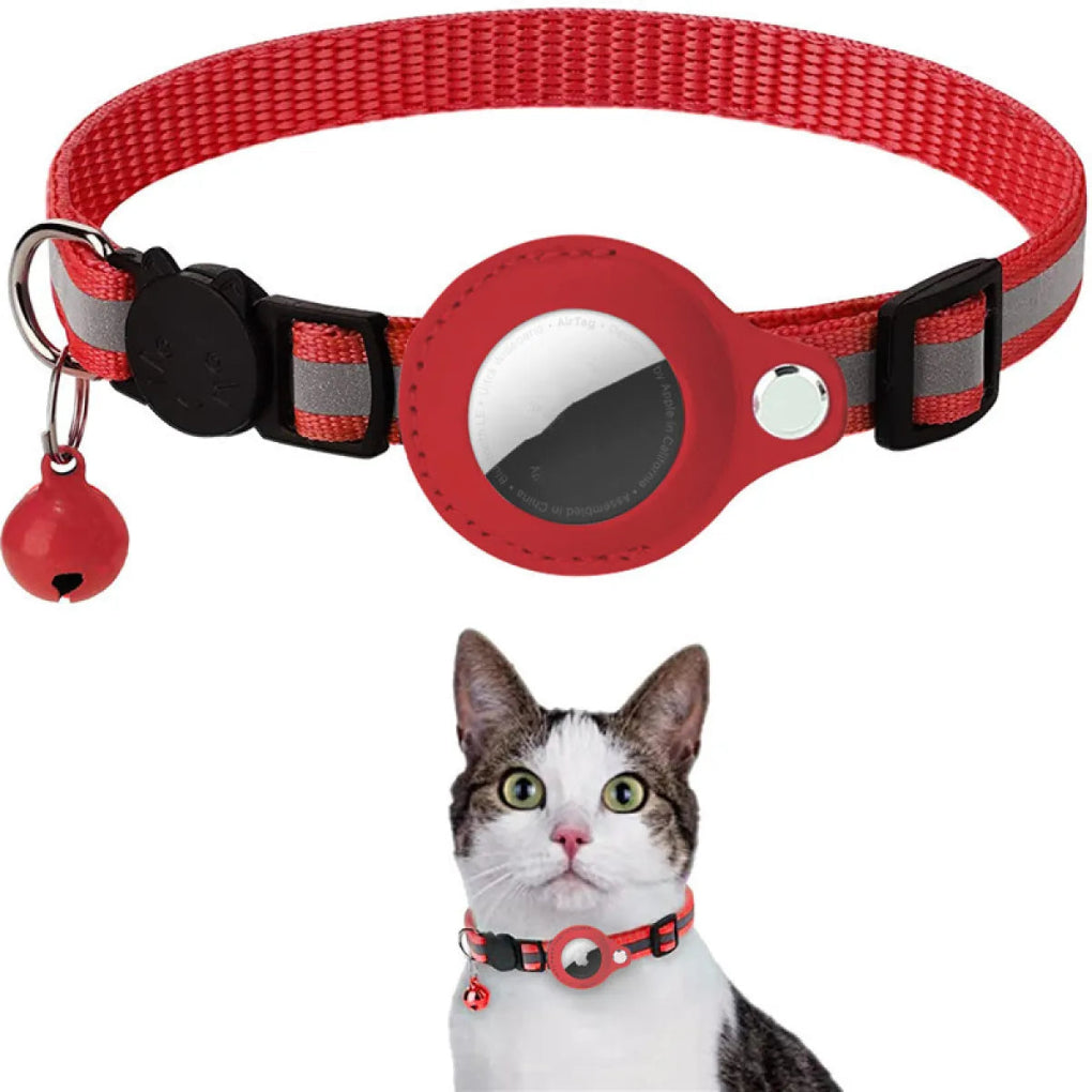 Reflective Nylon Pet Collar with AirTag Holder