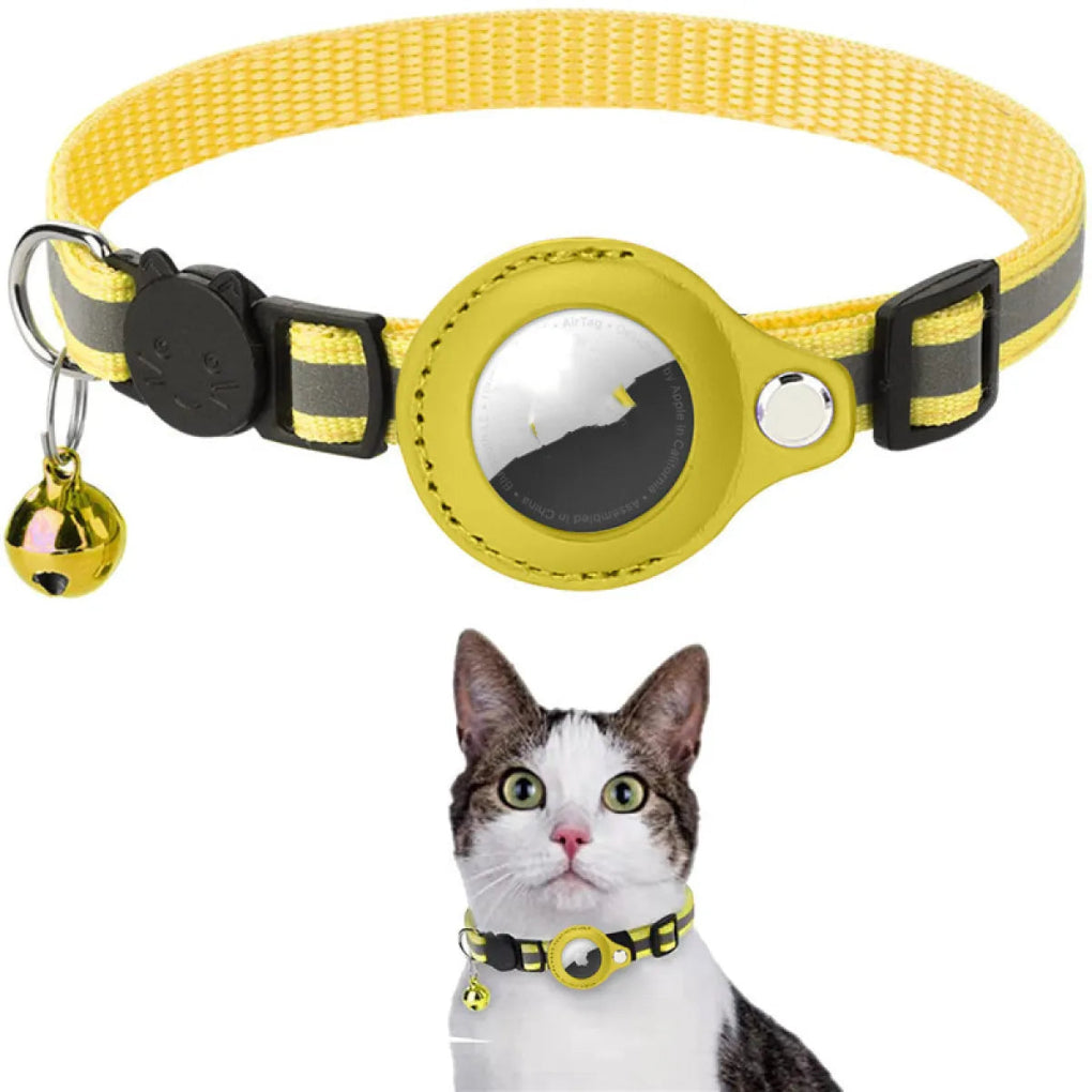 Reflective Nylon Pet Collar with AirTag Holder