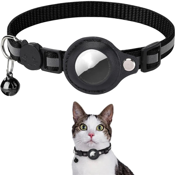 Reflective Nylon Pet Collar with AirTag Holder