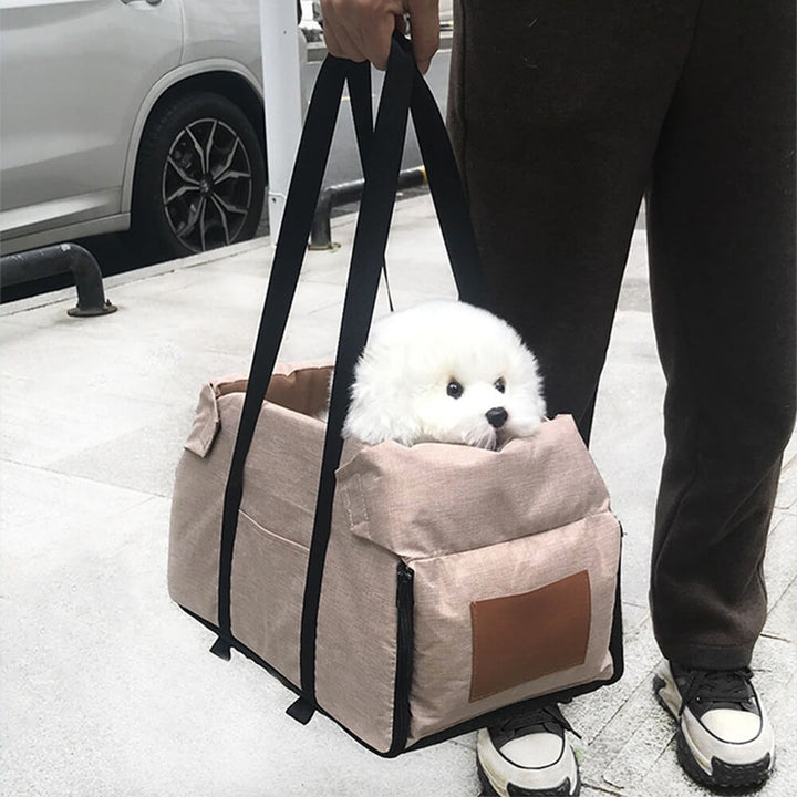 Non-Slip Detachable Contrast Colour Cat & Dog Car Seat Bed