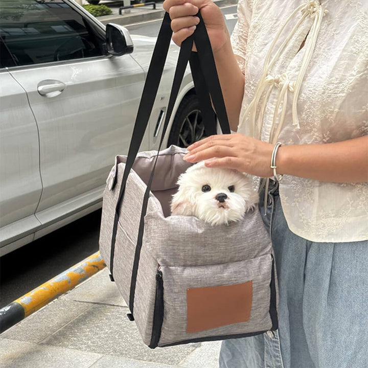 Non-Slip Detachable Contrast Colour Cat & Dog Car Seat Bed