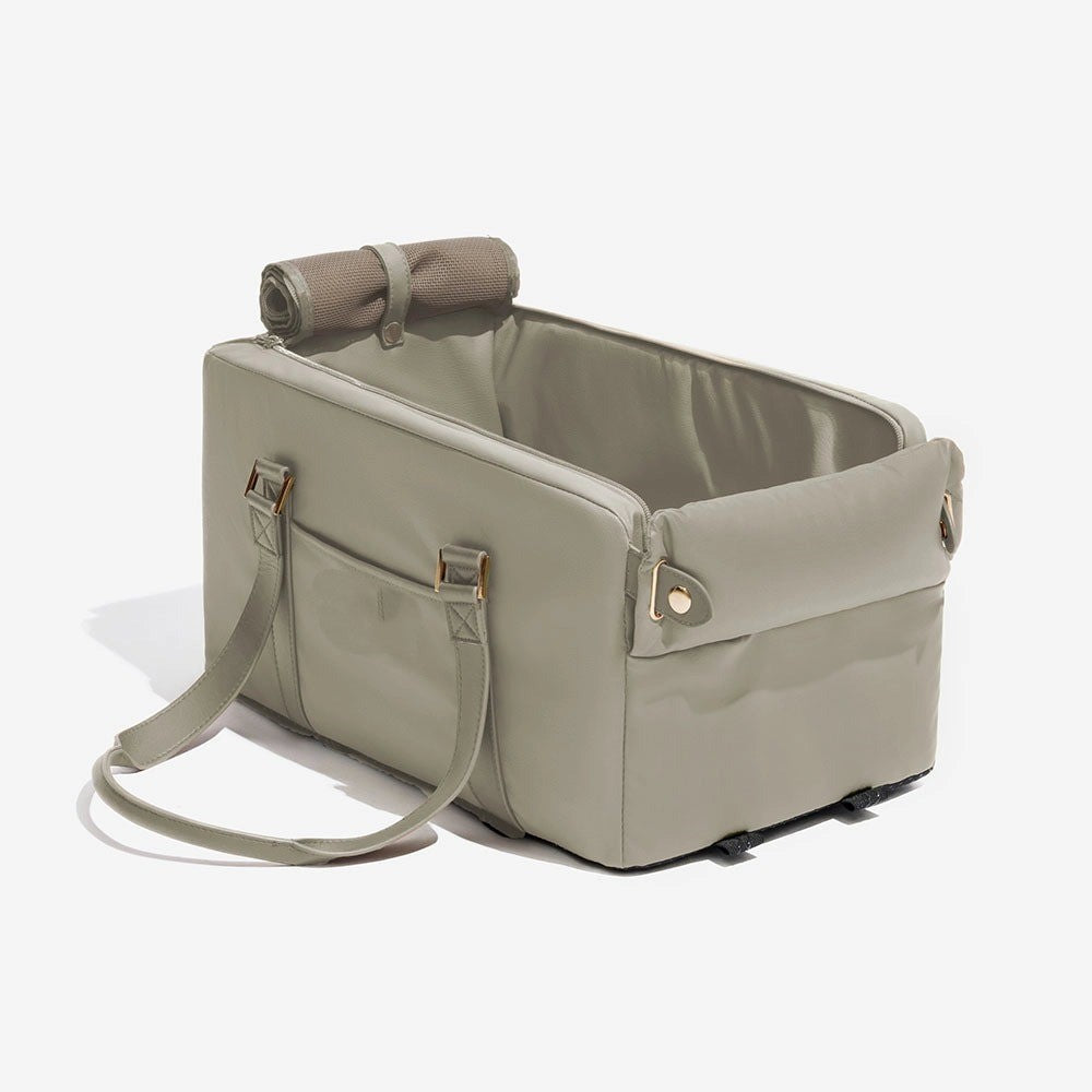 Deluxe Faux Leather Center Console Pet Car Seat & Carrier