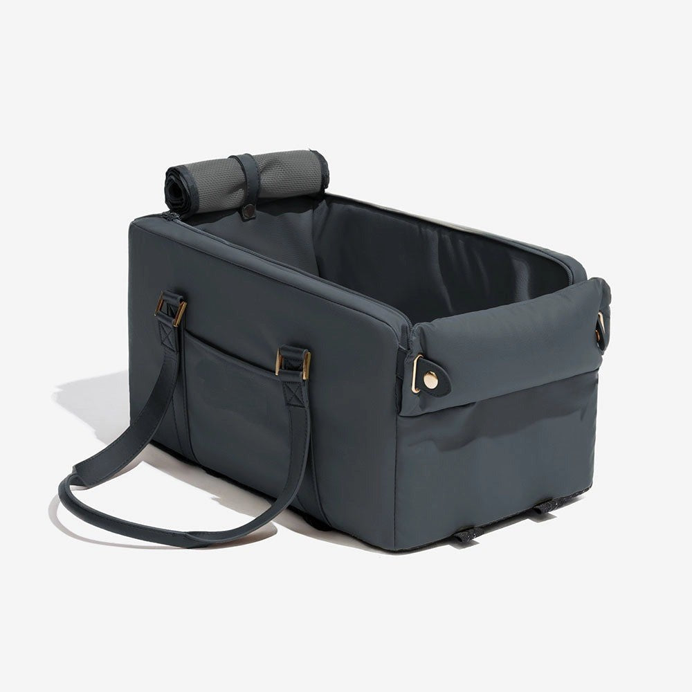 Deluxe Faux Leather Center Console Pet Car Seat & Carrier