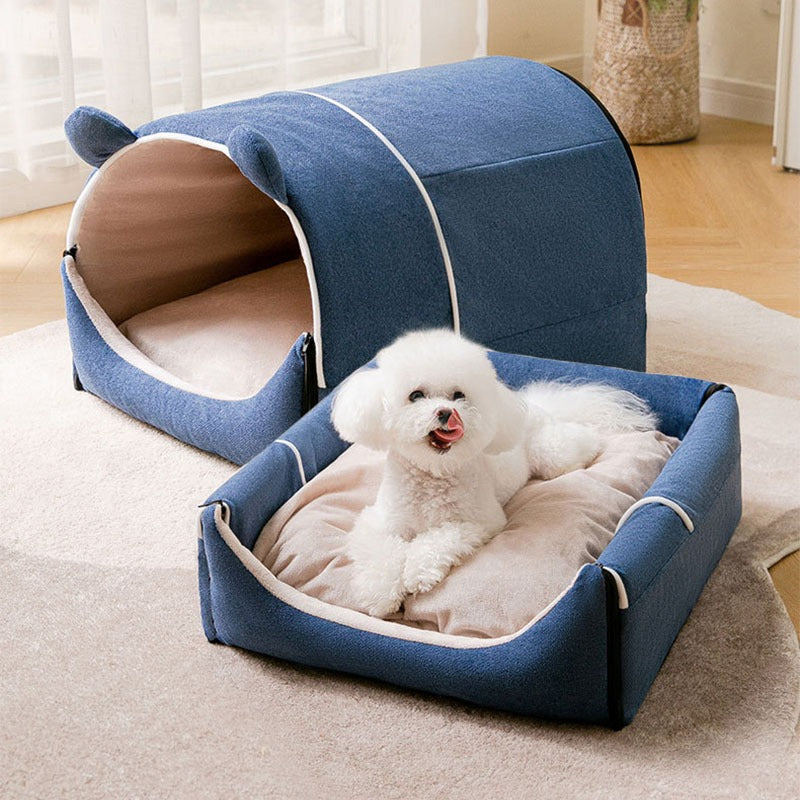 2-in-1 Cute Bear Ears Removable Dog House