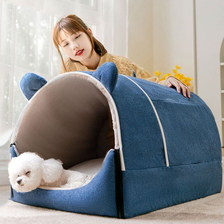 2-in-1 Cute Bear Ears Removable Dog House